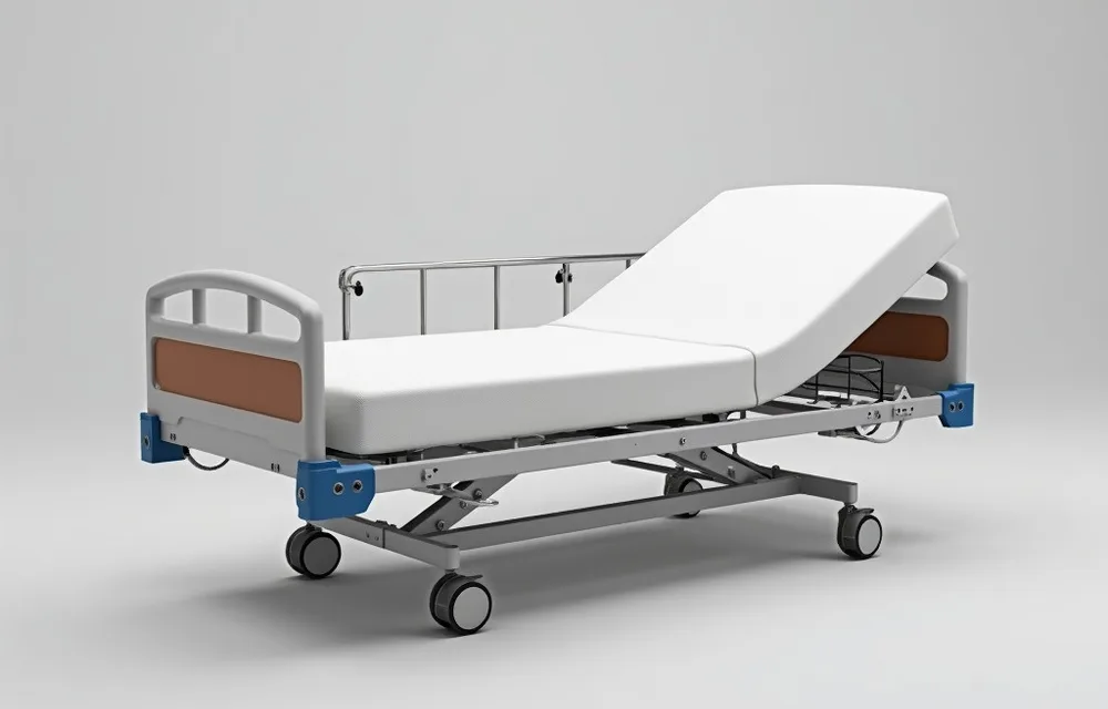 Manual Hospital Bed, Fixed Height (with Rails and Mattress) — representative photo