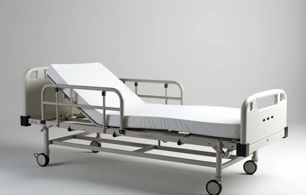 Manual Hospital Bed, Variable Height (Hi-Low, with Rails and Mattress) — representative photo